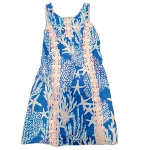 Lilly Pulitzer Nautical Ember Shift Dress Size 8 EUC Blue Beach